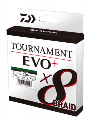 DAIWA Tournament x8 Braid EVO+, 900m, green, Braided Fishing Line