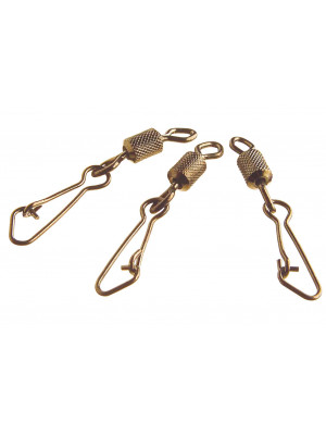 Cormoran Hooked Snap Swivel, Carabiner with swivel, burnished